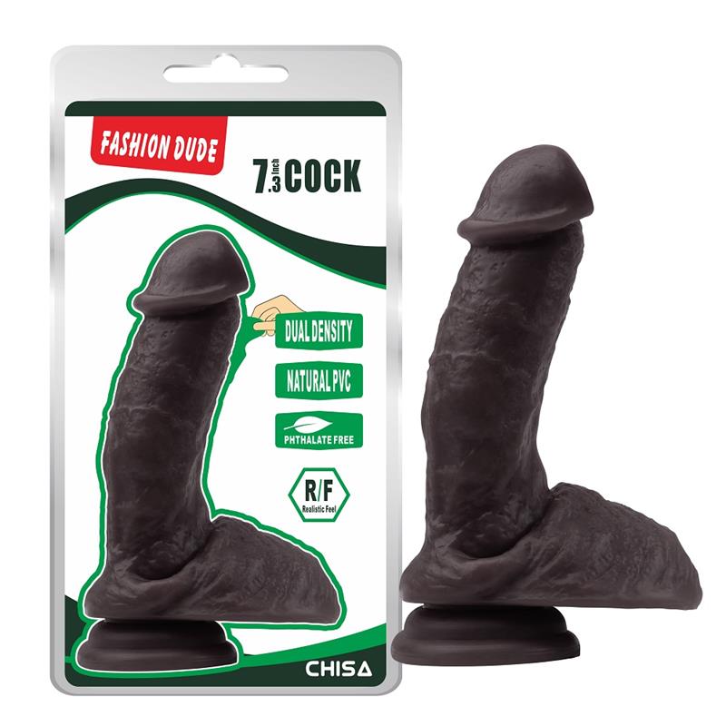 Dildo Dual Density Fashion Dude 18.5 X 4.3 Cm Marron