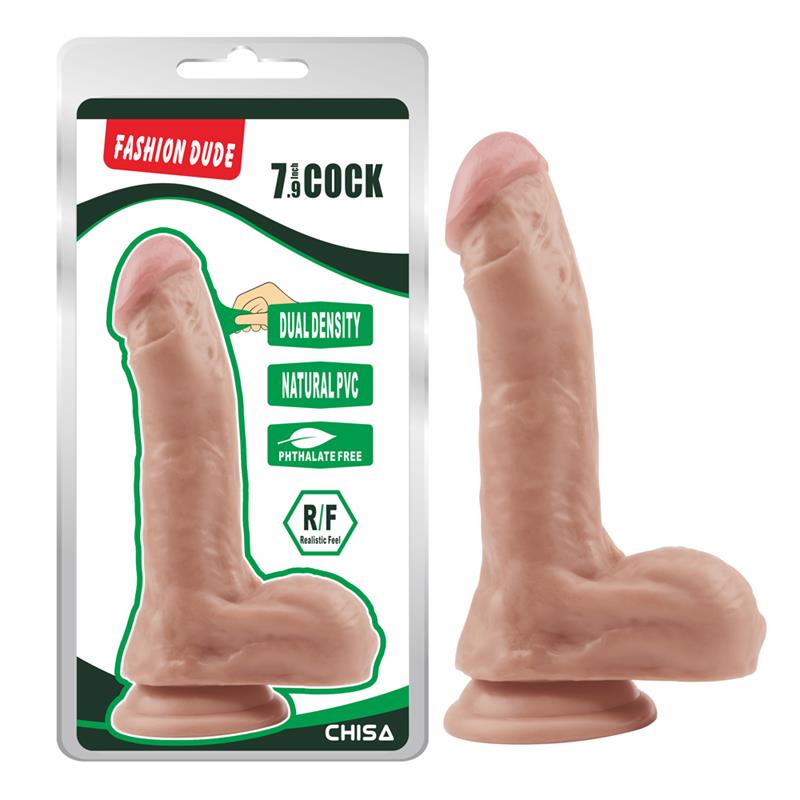 Dildo Dual Density Fashion Dude 20.5 X 4.5 Cm Natural