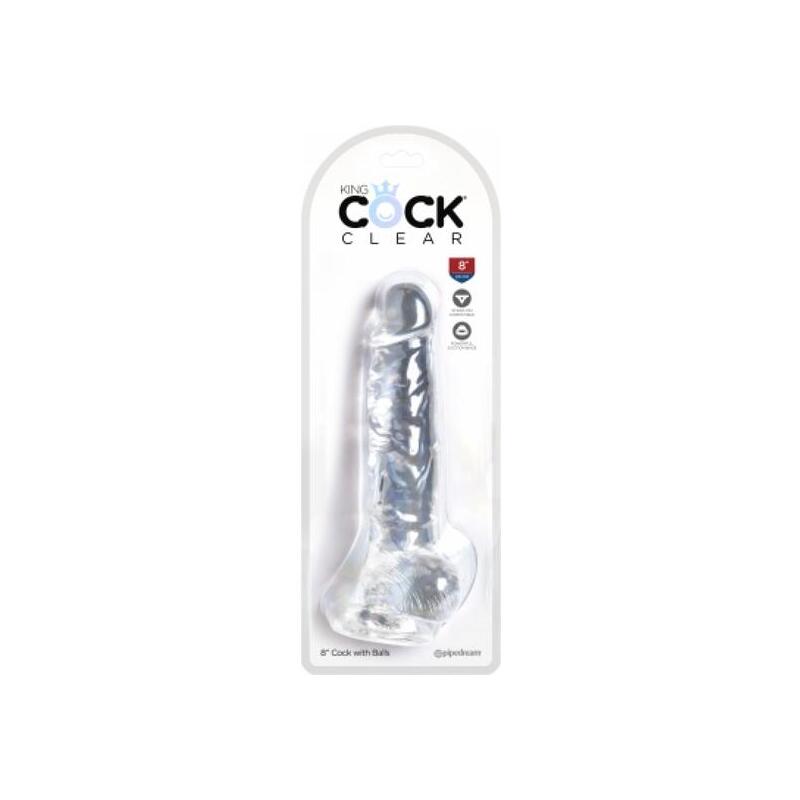 Dildo Realista Con Testiculos 8 Transparente