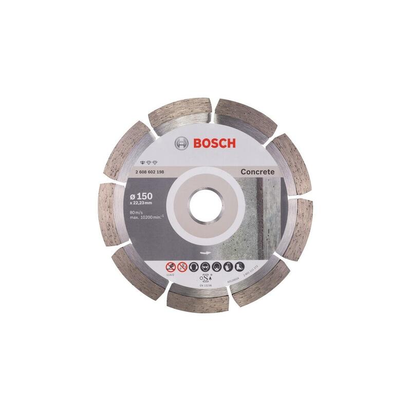 Disco De Corte Diamantado Bosch Professional Standard Para Hormigón, Ø 150 Mm, Diámetro 22,23 Mm 2608602198