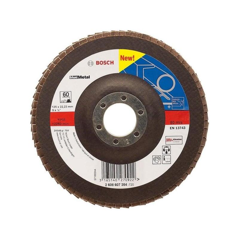 Disco De Láminas Bosch X551 Expert Para Metal, Ø 125 Mm, K80 (Diámetro Interior 22,23 Mm, Recto) 2608607355