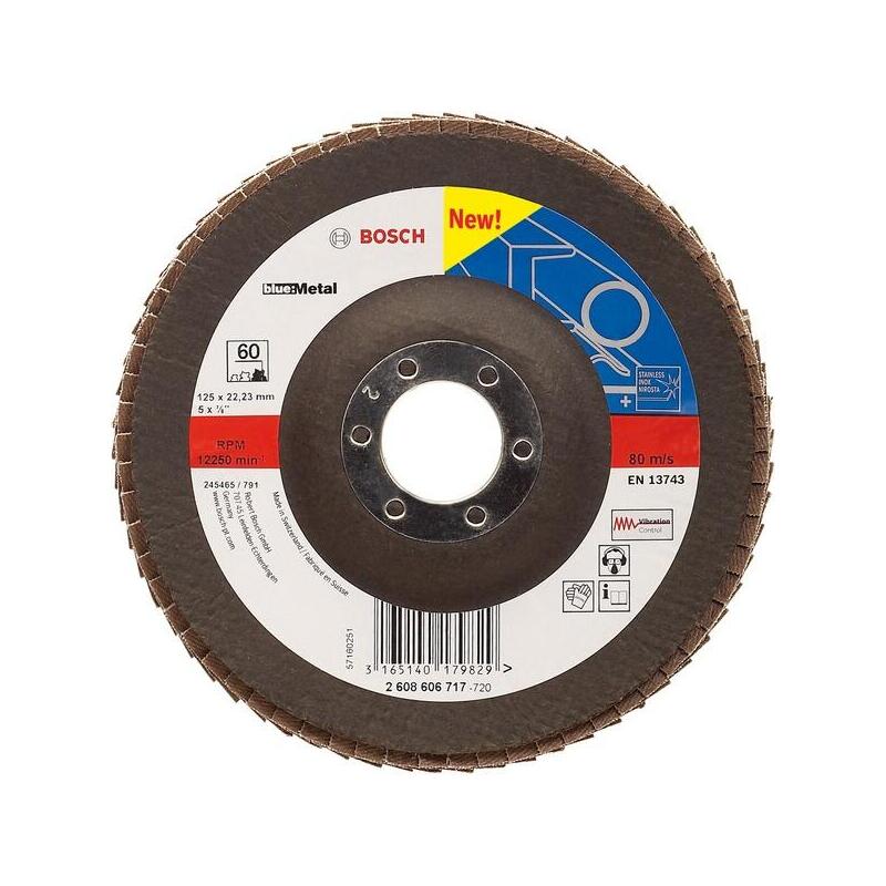 Disco De Láminas Bosch X551 Expert Para Metal, Ø 125 Mm, K80 (Diámetro Interior De 22,23 Mm, En Ángulo) 2608606718