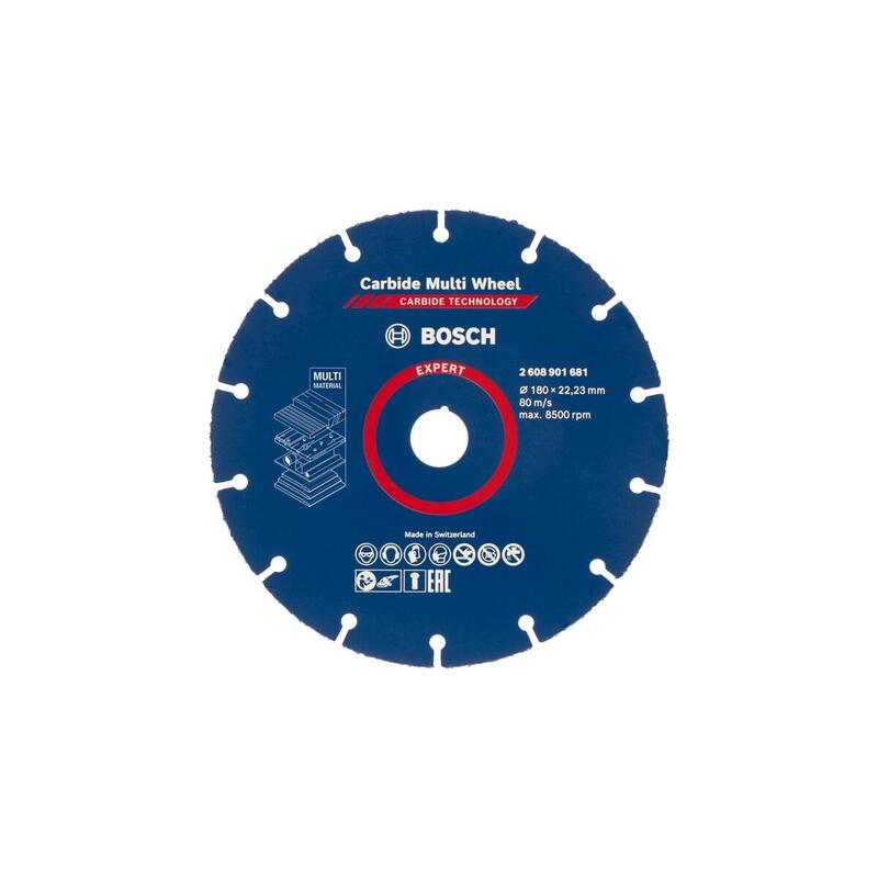 Disco De Separación De Múltiples Ruedas De Carbide De Expert Professional De Bosch, Hoyo De 180 Mm 22.23 Mm, Recto 2608901681