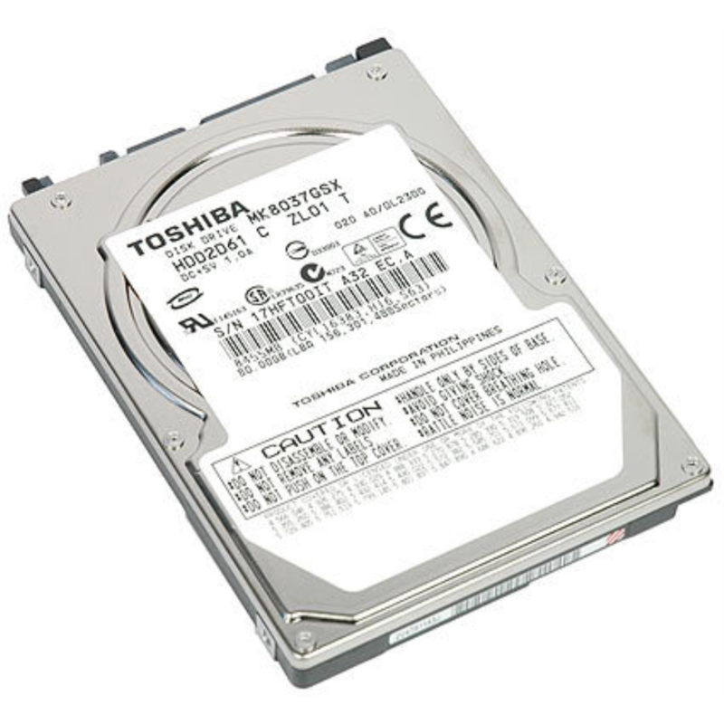 Disco Hd Toshiba 2,5" 80gb Satasata 5400rpm Mk8037gsx