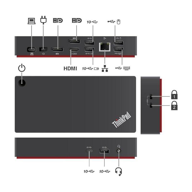 Docking Reacondicionado Lenovo Thinkpad Dock Usb-C Gen2 Hdmi Dp