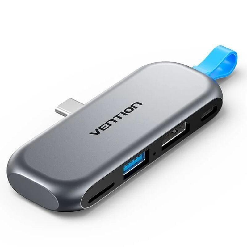 Docking Sin Cables Usb Tipo-C Vention Thyh0 1xusb 1xhdmi 1xusb Tipo-C Pd 1xlector De Tarjetas Gris
