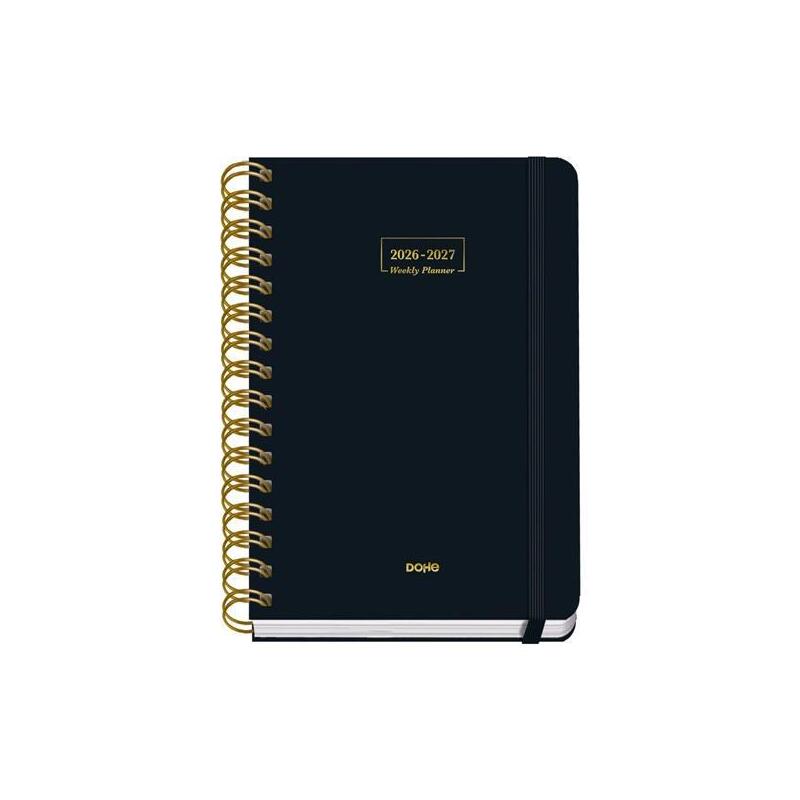 Dohe Agenda Escolar Premium A5 Espiral Doble Sv Cartón Forrado Negro 2026-2027