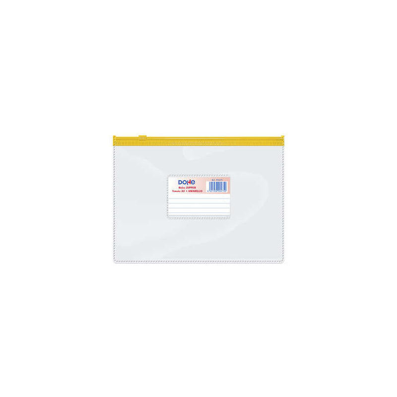 Dohe Bolsa Zipper Apaisada Pvc Transparente 150 Micras - Tamaã±O A5 - Apertura Superior - Cierre Zip Hermetico
