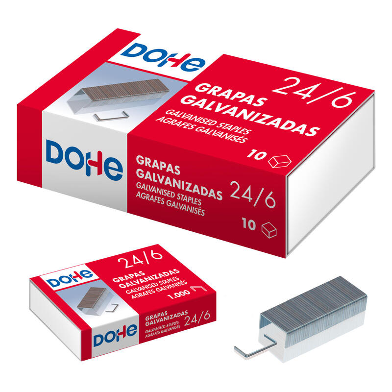 Dohe Caja De 1000 Grapas 24/6 Galvanizadas