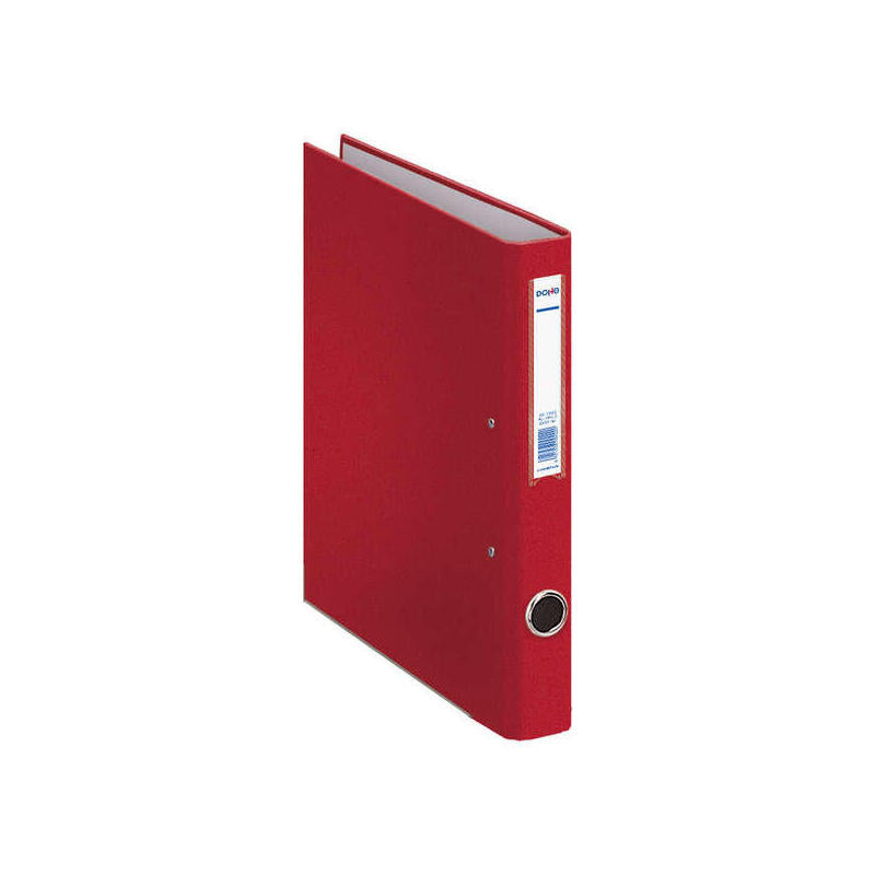 Dohe Carpeta Con 2 Anillas Mixtas 25mm Folio - Ollao Y Tarjetero En Lomo - Carton Forrado Con Polipropileno - Rojo