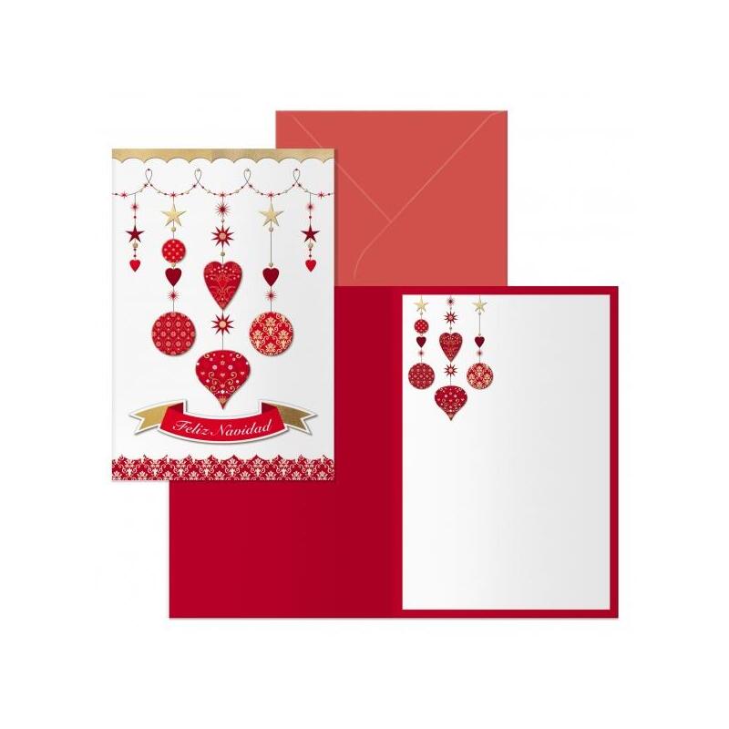 Dohe Carrusel Pack De 6 Tarjetas De Felicitacion Navideña Con Sobre - Tamaño Cerrada 11.5x17cm, Abierta 23x17cm - Papel