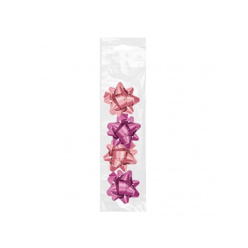 Dohe Chic Pack De 4 Lazos Para Regalo - Forma De Estrella - Tamaño 6.5cm - Rosa