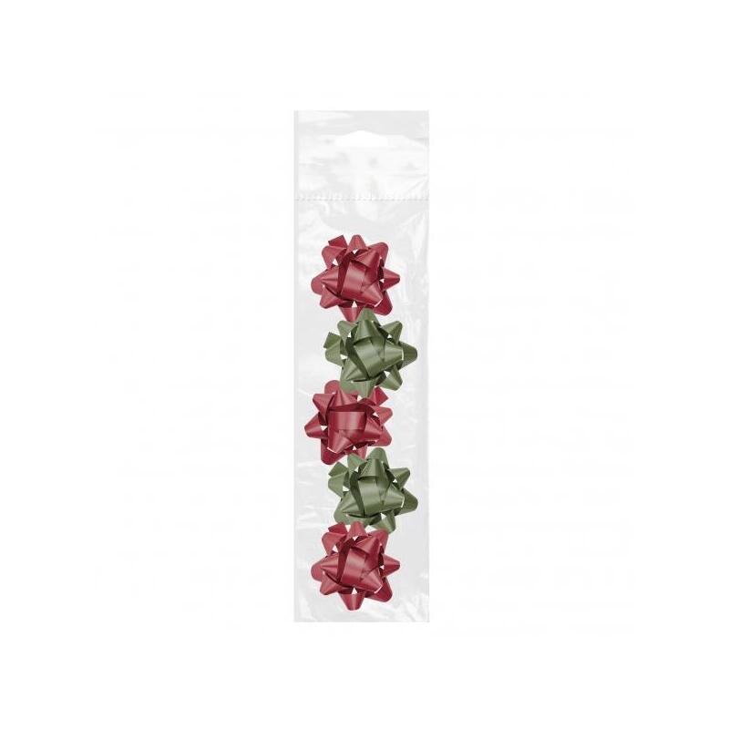 Dohe Chic Pack De 5 Lazos Para Regalo - Forma De Estrella - Tamaño 5.6cm - Colores Rojo Y Verde
