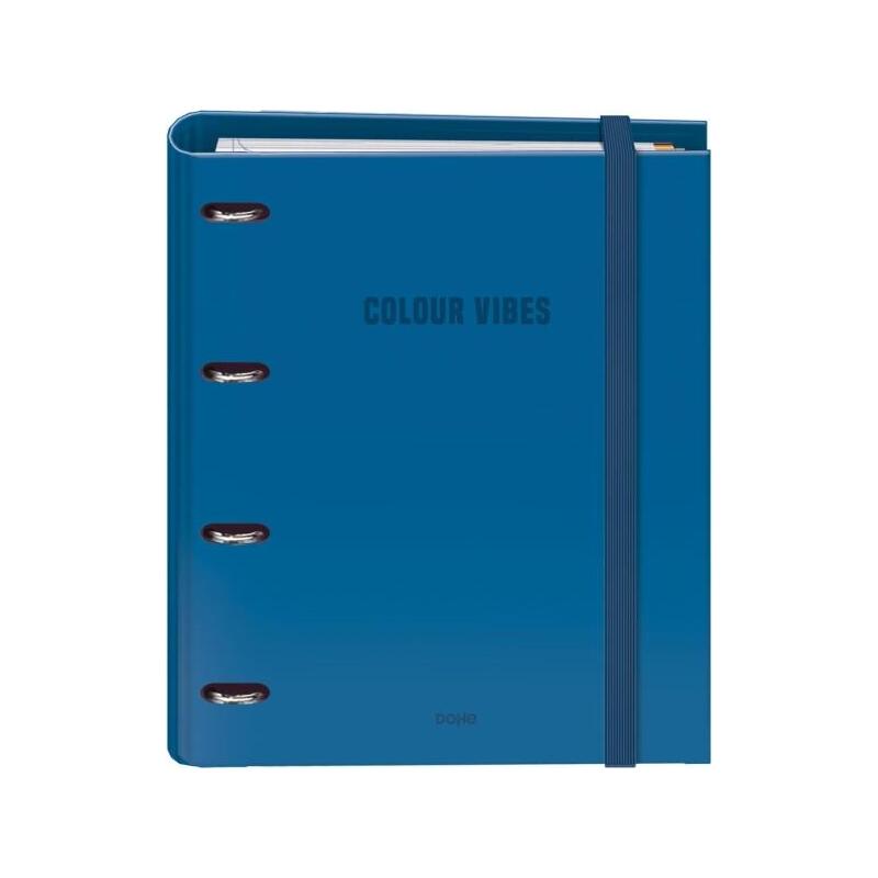 Dohe Colour Vibes Carpeta De 4 Anillas Mixtas De 35mm Recambio 100 Hojas Cuadricula 5mm - Formato A4 - Cierre Con Goma