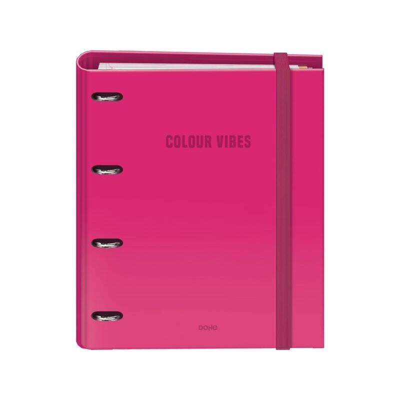 Dohe Colour Vibes Carpeta De 4 Anillas Mixtas De 35mm Recambio 100 Hojas Cuadricula 5mm - Formato A4 - Cierre Con Goma