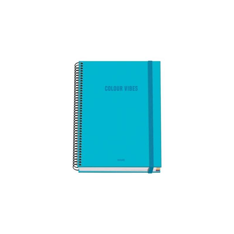 Dohe Colour Vives Cuaderno Espiral A5 100 Hojas Cuadricula 5mm - Tapa Dura Impresa A Todo Color Y Plastificada En