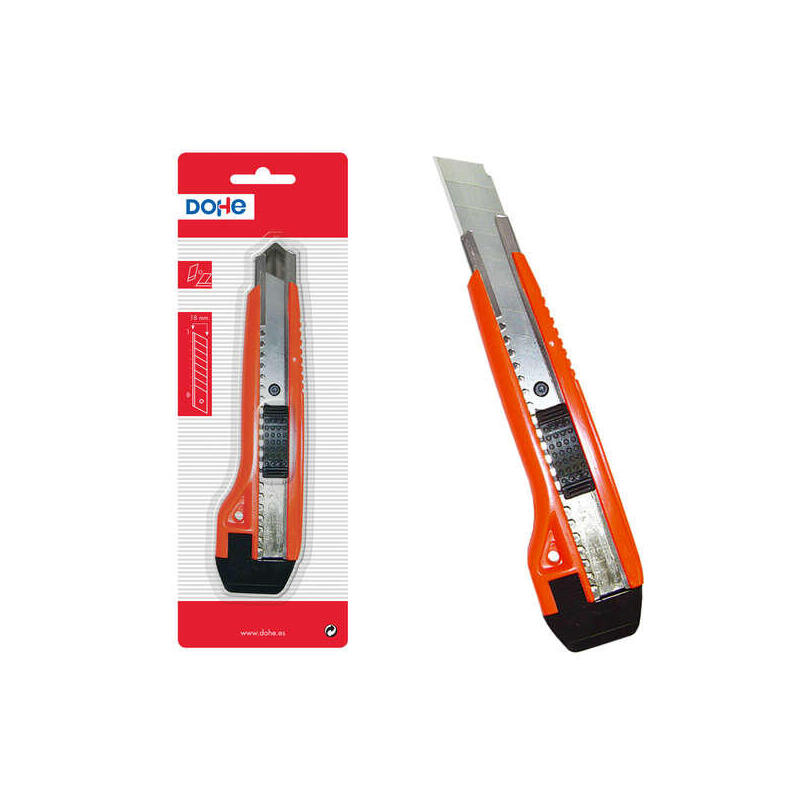 Dohe Cutter De Plastico Resistente - Cuchillas Tronzables De Acero - Sistema De Bloqueo De Cuchilla - Con Guia Metalica