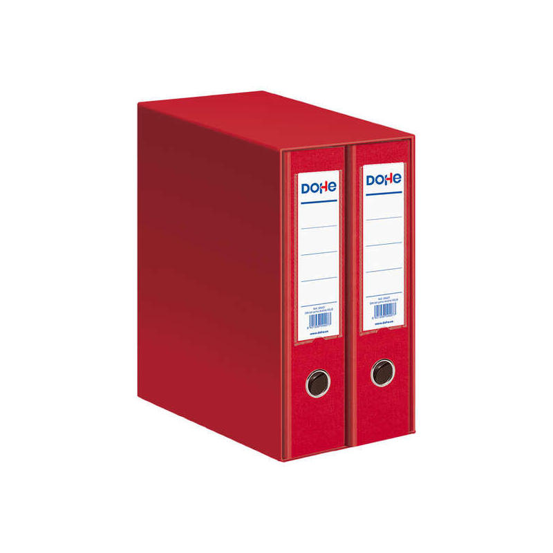 Dohe Modulo De 2 Archivadores A4 Lomo Ancho Con Ollao Y Rado - Carton Forrado Con Polipropileno - Cantoneras Metalicas