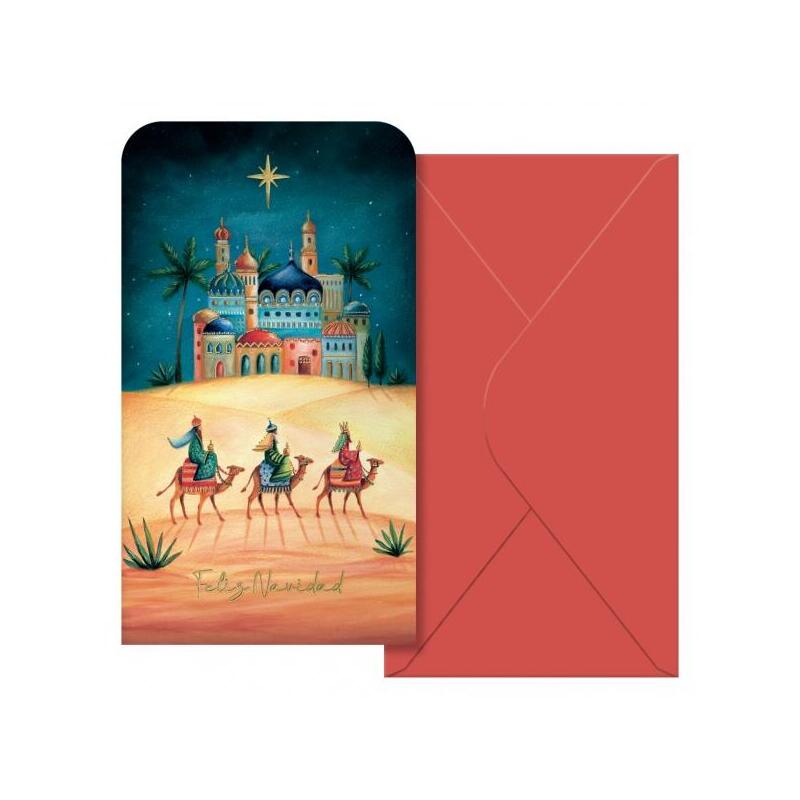 Dohe Oriente Pack De 6 Tarjetas/Billeteros De Felicitacion Navideña Con Sobre - Tamaño 9x16cm - Papel Offset - Impresas