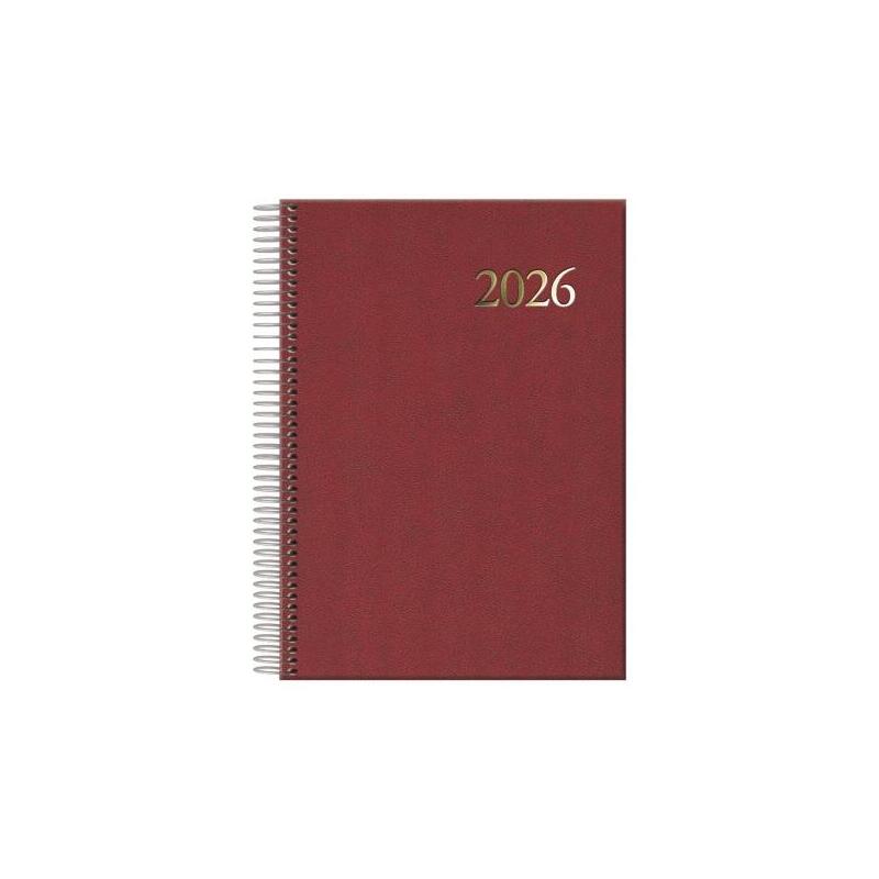 Dohe Segovia Agenda Anual Espiral - Dia Pagina - Sabado Y Domingo Misma Pagina - Tamaã±O 14x20cm - Burdeos