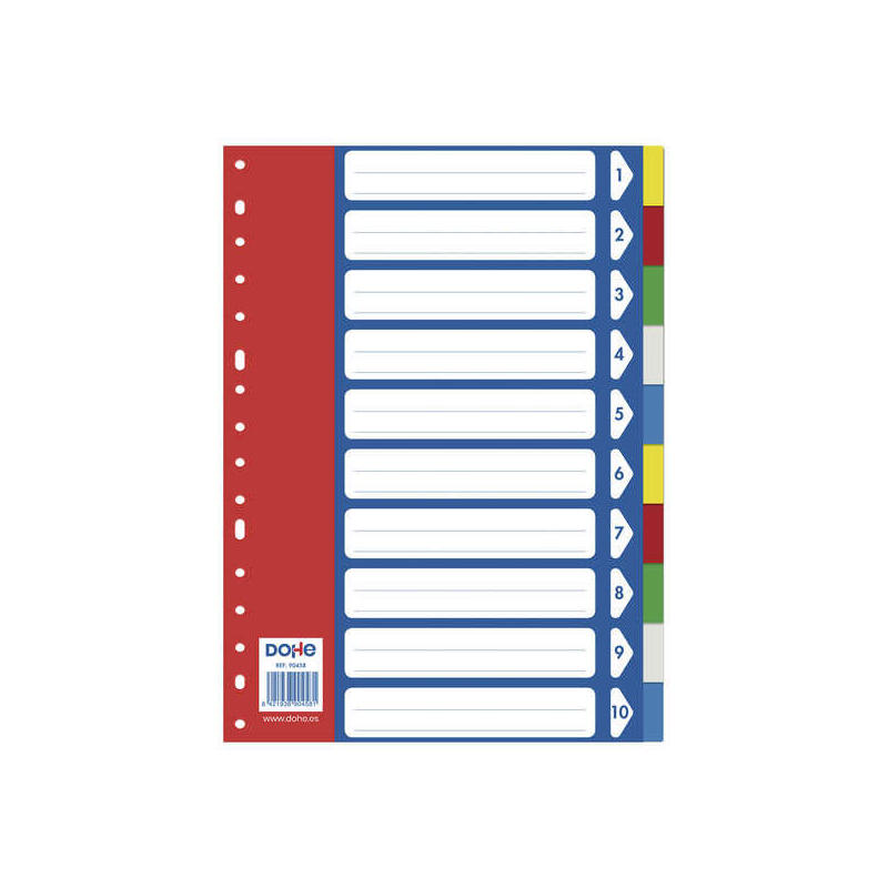 Dohe Separadores Para Archivadores Y Carpetas De Anillas - 120 Micras - Multitaladro De 16 Perforaciones - Bolsa