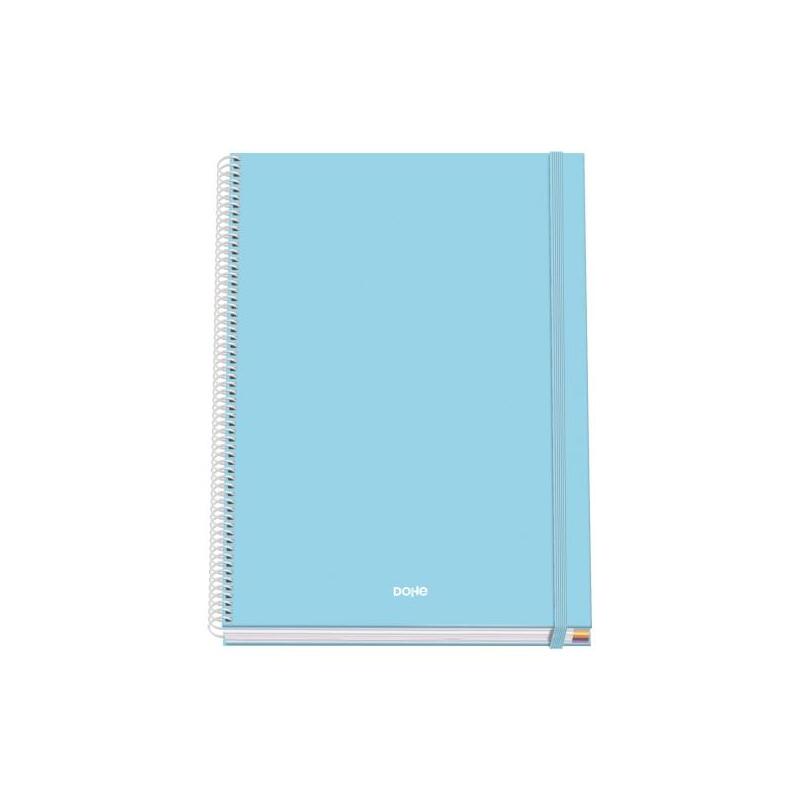 Dohe Serenity Cuaderno Espiral A4 100 Hojas Microperforadas Cuadricula 5mm - Tapa Dura Carton Forrado - Cierre De Goma
