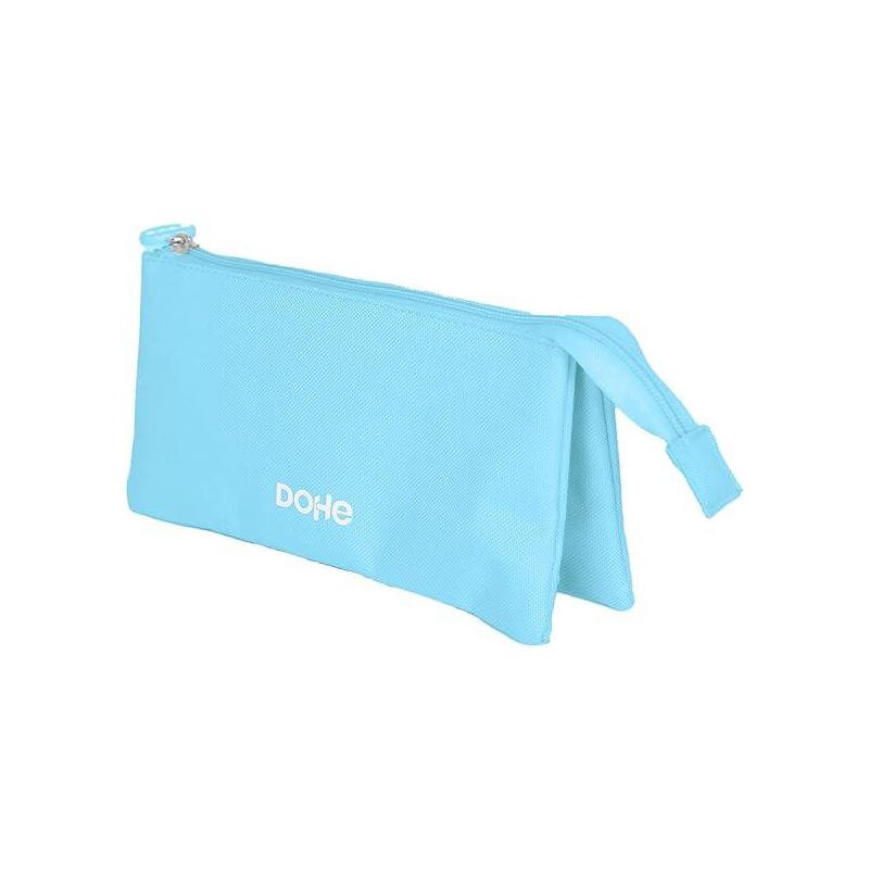 Dohe Serenity Portatodo Triple - Cierre Doble Con Cremallera Y Tirador De Goma - Azul