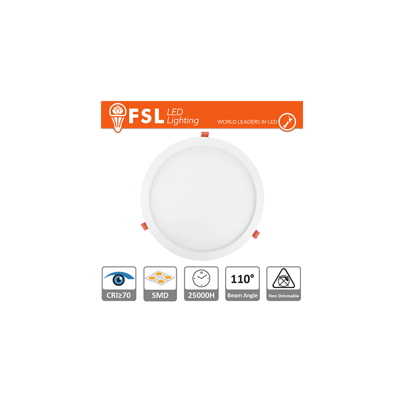 Downlight Led Ip20 18w 3000k 1350lm 110° Foro:215mm