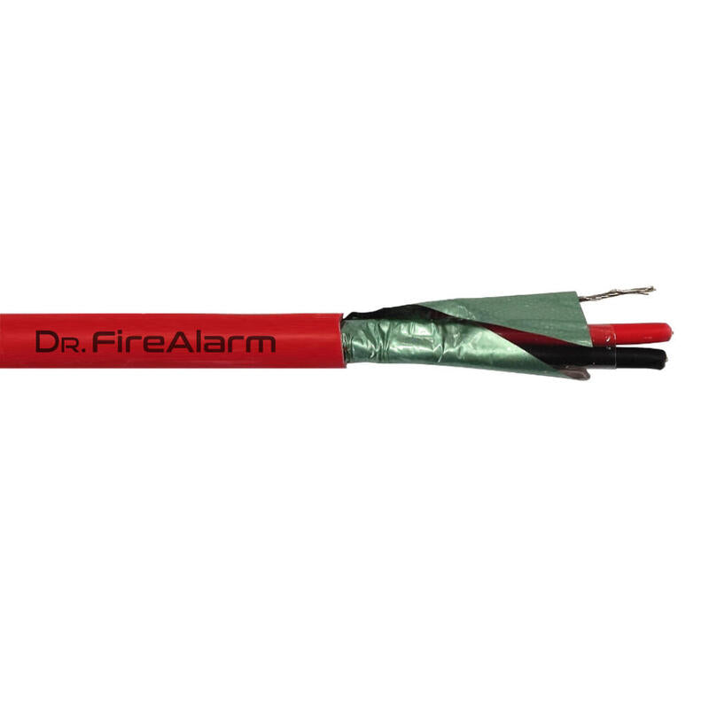 Drfirealarm Fire2x1.5-Lszh Rollo 100m De Cable Manguera Rojo Flexible Trenzado 2 Hilos Apantallado Lszh (2x1.5) Cpr