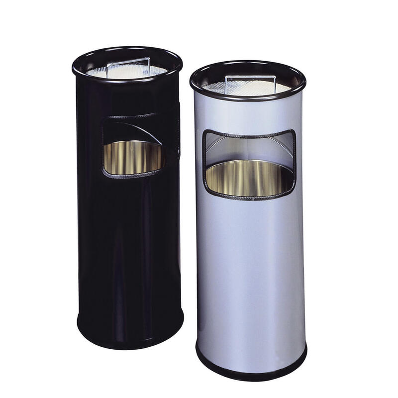 Durable Papelera Metal Con Ascher Redondo Plateado