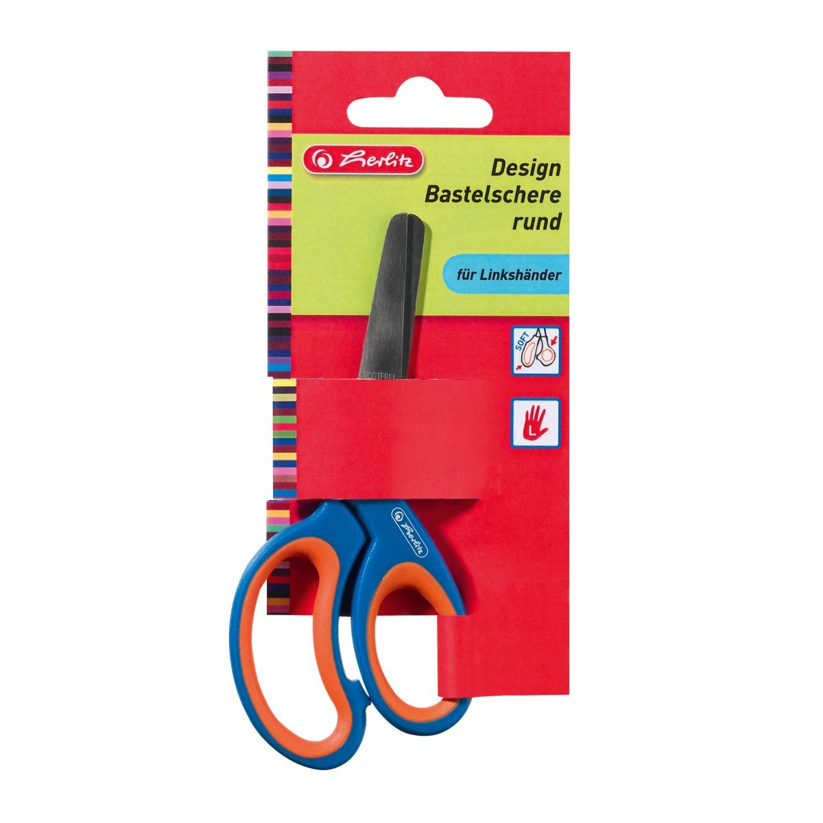EAN 4008110336282 - Herlitz 10897163 tijera de escritorio y manualidades Tijeras de manualidades Corte recto Azul, Rojo imagen 1