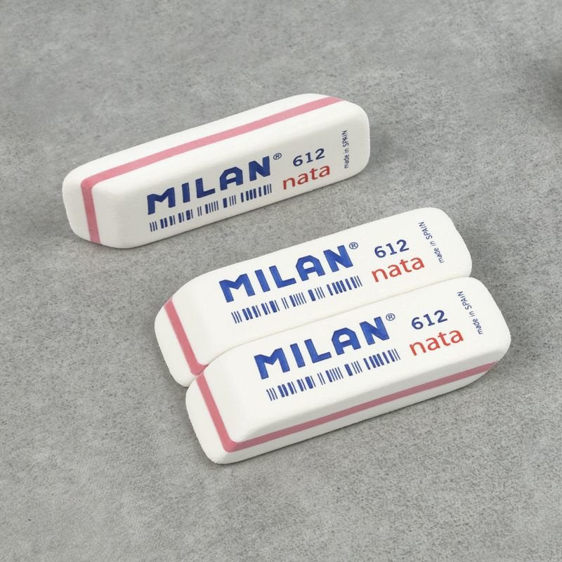 Milan Goma 612 Nata 7,8x2,3x1,2 Cm Blanco -Caja 12u-