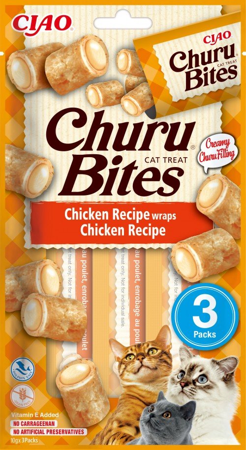 Goma Para Gatos Inaba Churu Bites Chicken Recipe Wraps 3x10 G