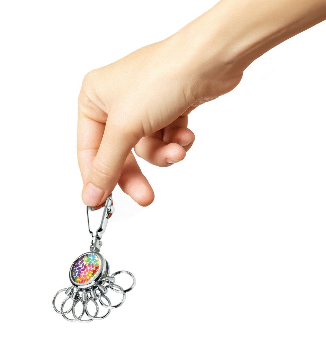 EAN 4024023469954 - TROIKA COLOURFUL LEAVES Llavero de anilla Multicolor, Plata imagen 4