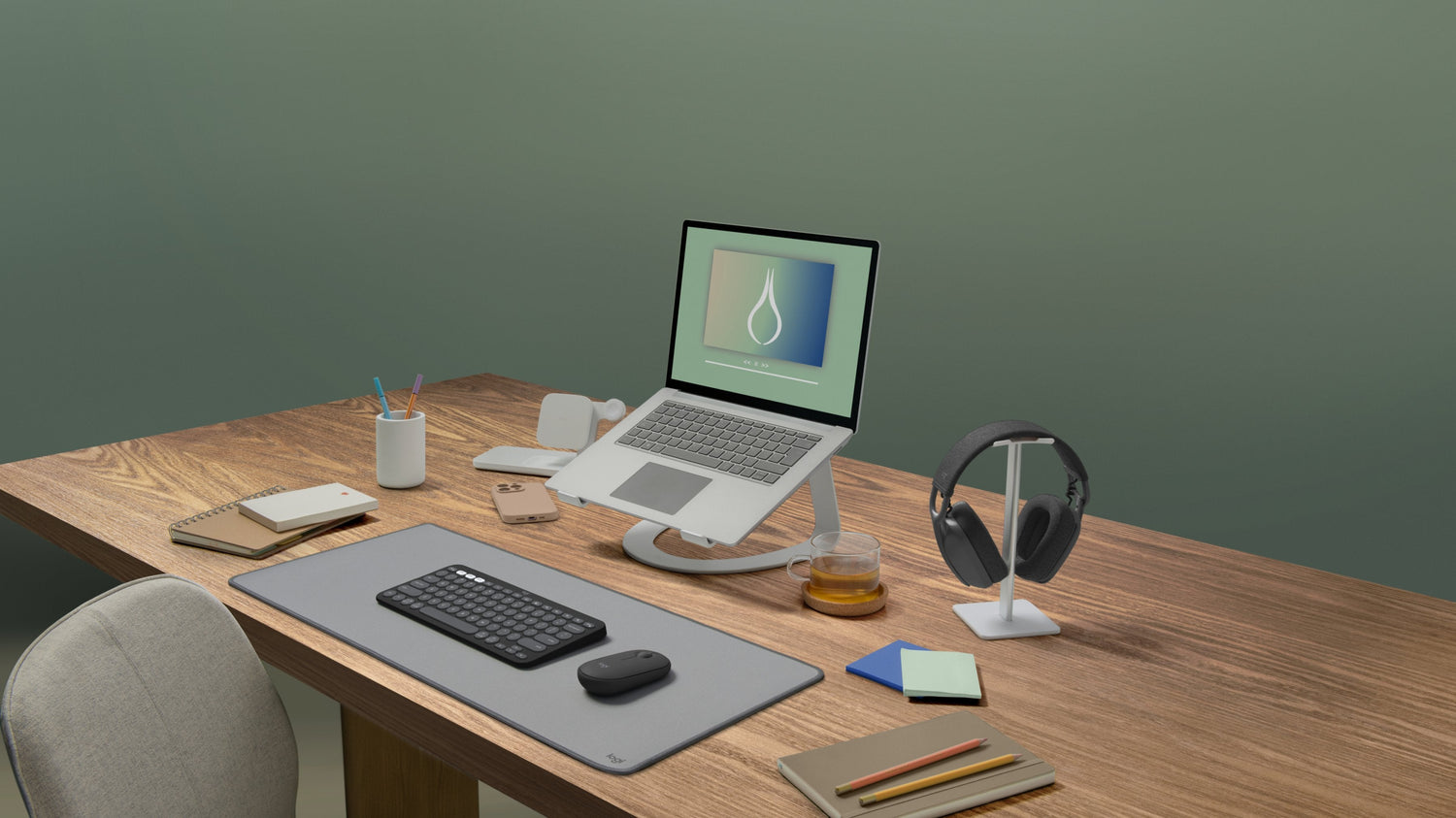 Teclado Español Logitech Pebble 2 Combo  Ratón Incluido Universal Rf Wireless + Bluetooth Qwerty Grafito