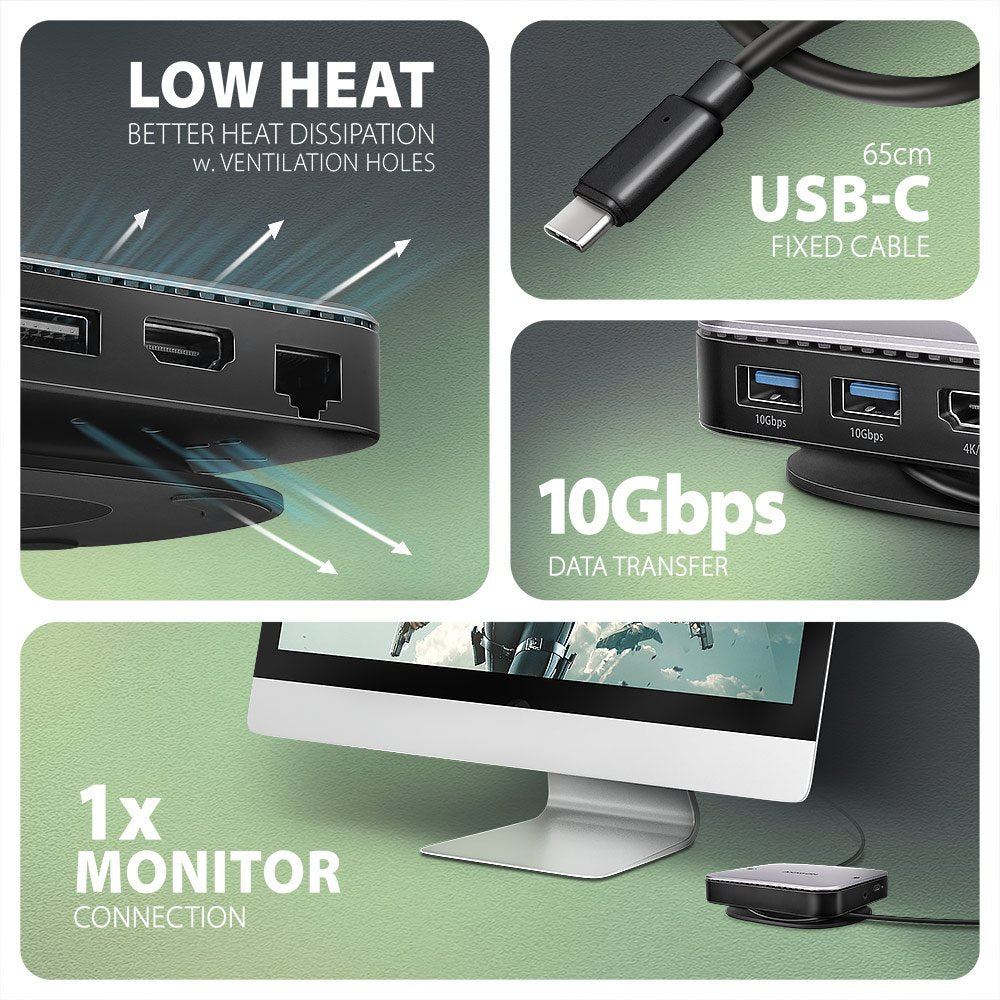 EAN 8595247908438 - Axagon HMC-UFO USB-C Hub M.2 SATA/NVMe 1 Gbit/s Ethernet 384 kHz Audio Alámbrico USB 3.2 Gen 2 (3.1 Gen 2 imagen 10
