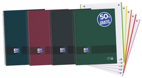 Pack De 5 Unidades Oxford & You Cuaderno Europeanbook 5 Multiasignatura A4+ 120h 5x5 T/Extraduras C/Surtidos Neutros