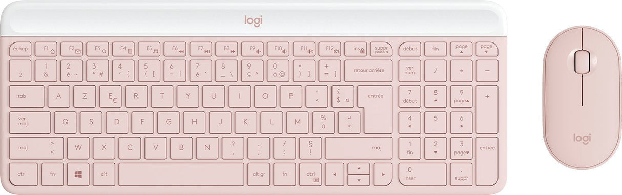 Logitech Slim Wireless Combo Mk470 Juego De Teclado Y Ratón Inalámbrico 2.4 Ghz Azerty Francés Rosa