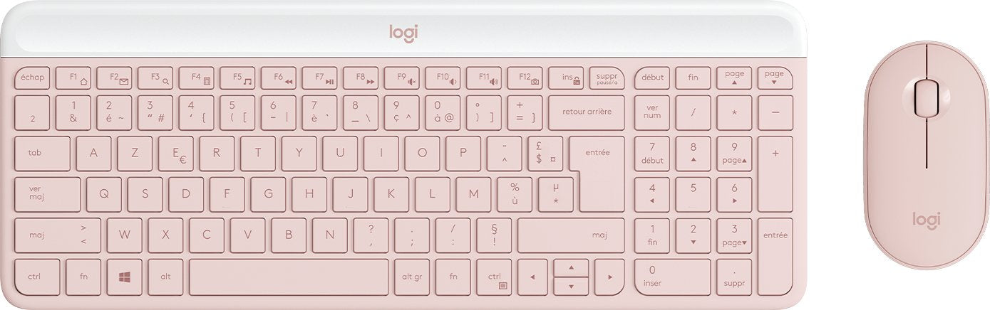 Logitech Slim Wireless Combo Mk470 Juego De Teclado Y Ratón Inalámbrico 2.4 Ghz Azerty Francés Rosa