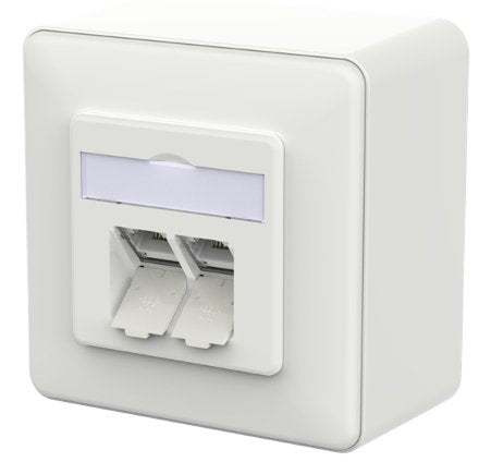 Metz Connect Anschlussdose E-Dat C6a Idc 2 Port Ap Verkehrsblanco