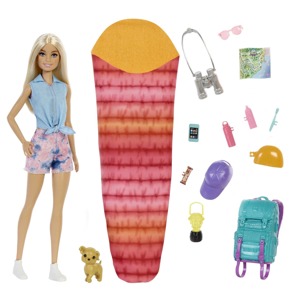 Mattel Barbie ¡Se Necesitan Dos! Juego Camping Con Muñeca Malibu, Cachorro Y Accesorios Hdf73