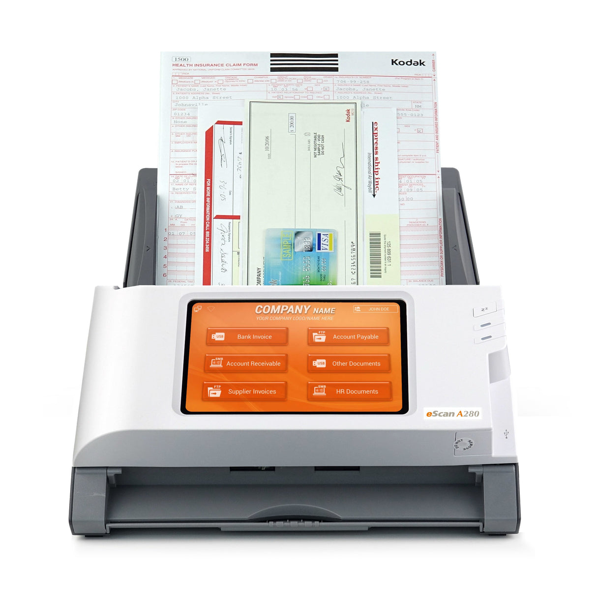 EAN 4042485638824 - Plustek eScan A280 Enterprise Escáner con alimentador automático de documentos (ADF) 600 x 600 DPI A4 Neg imagen 3