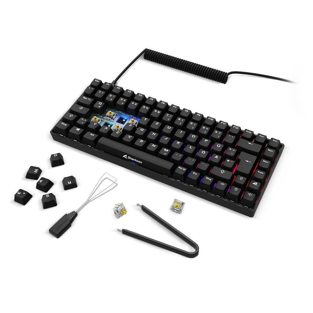 Sharkoon Skiller Sgk50 S3 Pbt, Teclado De Juegos Negro, De-Layout, Gateron G Pro 3.0 Amarillo 4044951040964