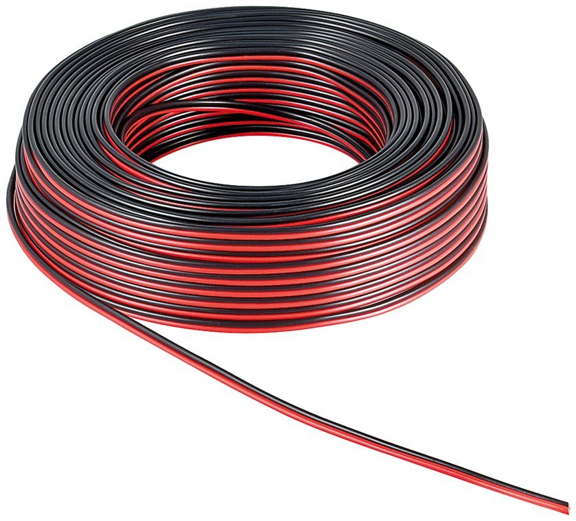 Bobina De 25 Metros Cable Altavoz Rojo-Negro 2x4.00mm Cca-Pvc Cpr Eca Goobay