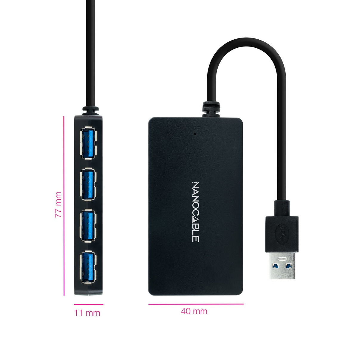 Nanocable Hub Usb-A 3.0 Con 4x Usb-A 3.0 - Cable De 0.15m