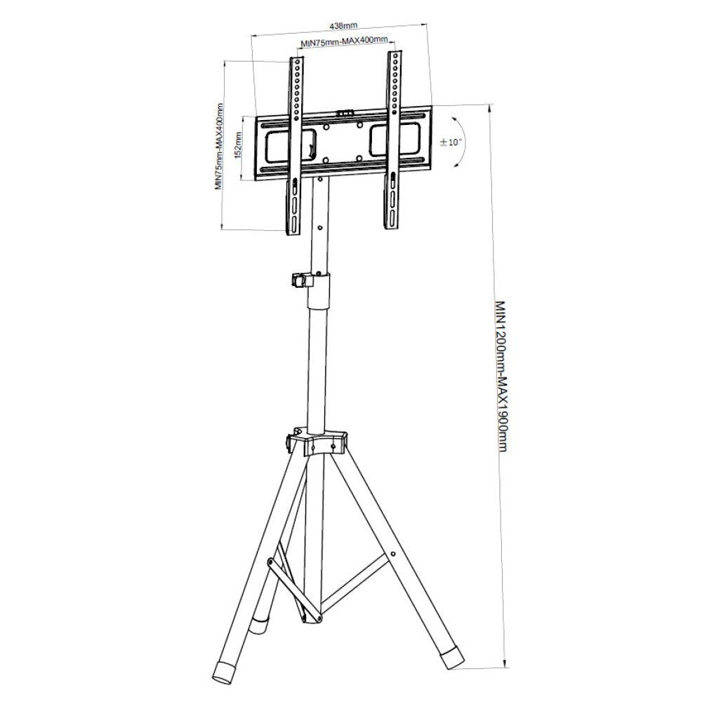 EAN 8051128108002 - Techly ICA-TR17T2 soporte para pantalla de señalización 152,4 cm (60") Negro imagen 3