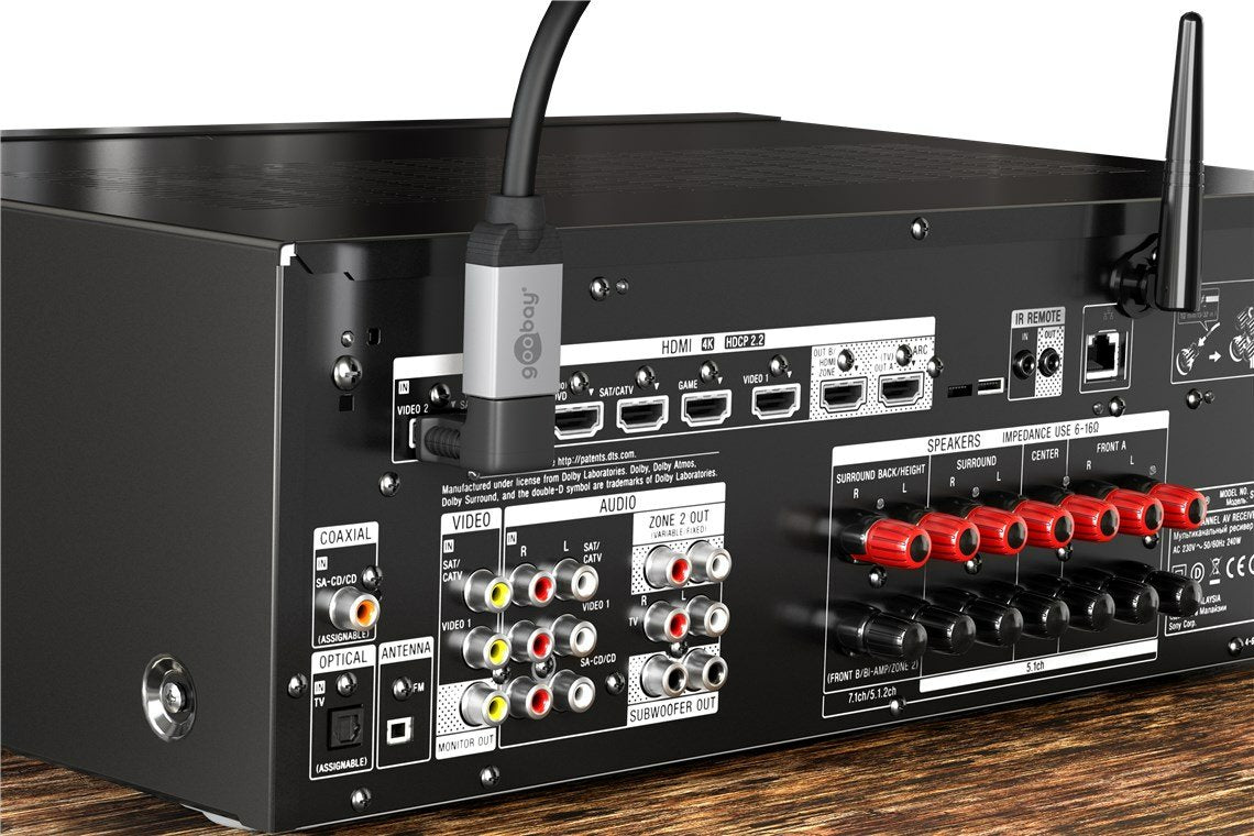 Adaptador Hdmi Hembra A Hdmi Macho Codo 90° Vertical, 8k/60hz Goobay