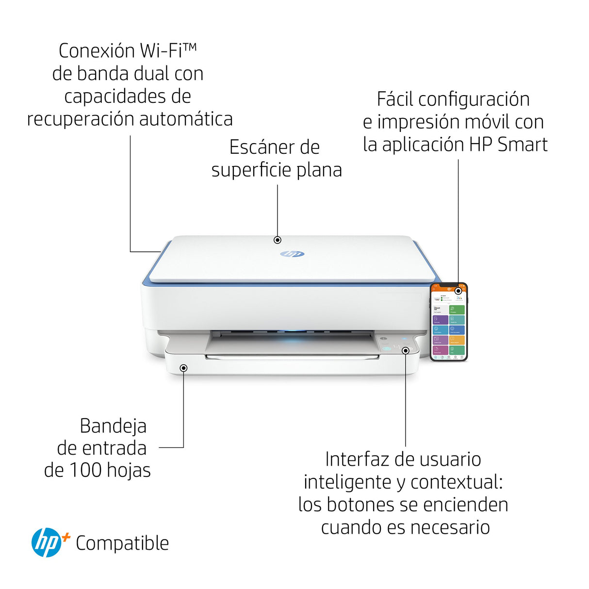 EAN 0195161625435 - HP ENVY 6010e AiO Printer Inyección de tinta térmica A4 4800 x 1200 DPI 10 ppm imagen 4