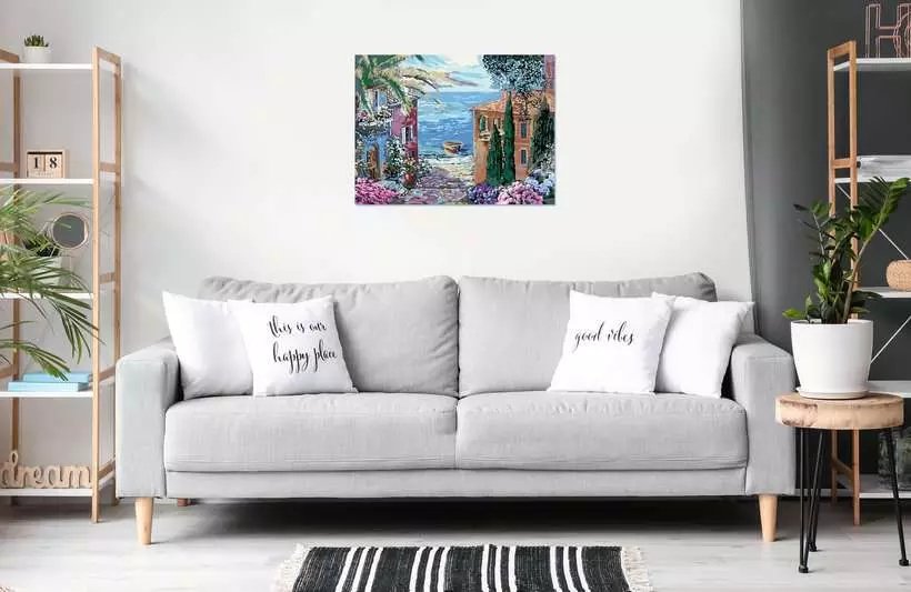 Edición De Lienzo De Ravensburger Creart - Paisaje Mediterráneo, Pintura 23913