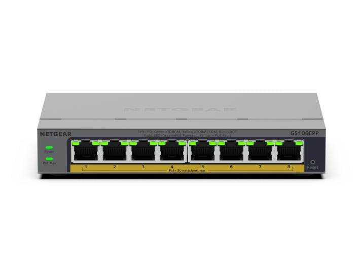 EAN 0606449174793 - NETGEAR GS108EPP No administrado Gigabit Ethernet (10/100/1000) Energía sobre Ethernet (PoE) Montaje en p imagen 2